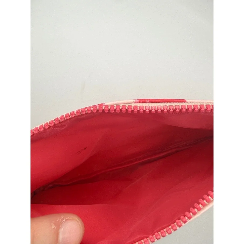 IPSY Pink Lip Cosmetic Bag Red Kisses Makeup Pouch Zippered Travel Case Small